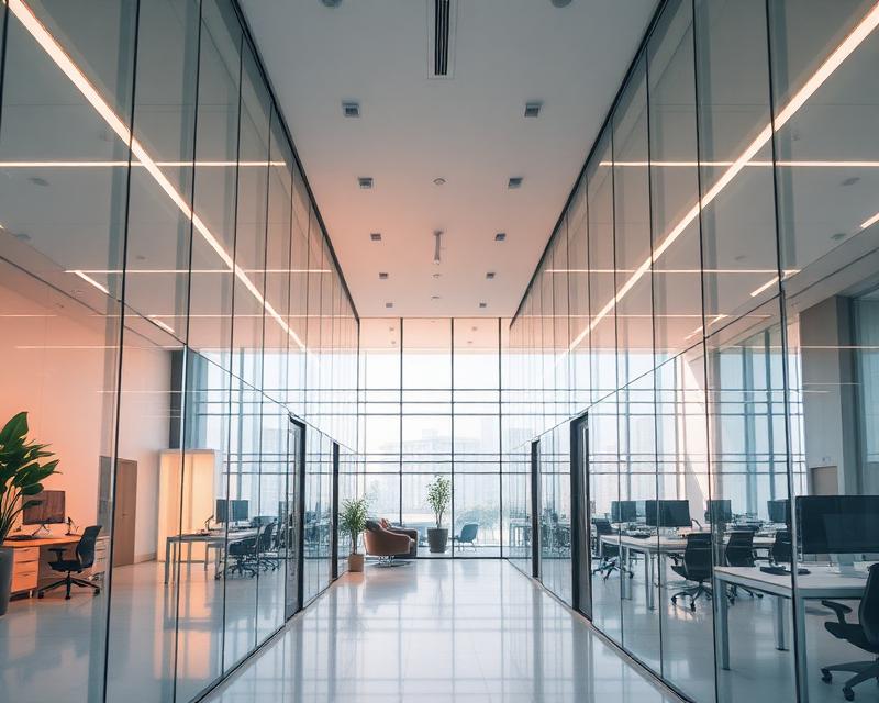 Modernes Startup-Büro mit Glasarchitektur